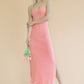 Ribbed Side Slit Long Cami Dress