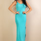 Ribbed Side Slit Long Cami Dress
