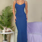 Ribbed Side Slit Long Cami Dress
