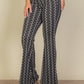 Wavy Print High Waist Flare Pants