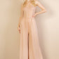 Button Front Wide Leg Jumpsuit