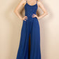 Button Front Wide Leg Jumpsuit