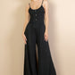 Button Front Wide Leg Jumpsuit