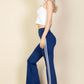 Contrast Side Stripe Flare Pants