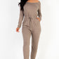 Tie Waist Long Sleeve Jumpsuit