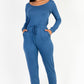 Tie Waist Long Sleeve Jumpsuit