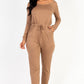 Tie Waist Long Sleeve Jumpsuit