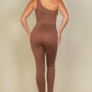 Solid Color One Shoulder Jumpsuit