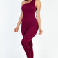 Solid Color One Shoulder Jumpsuit