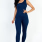 Solid Color One Shoulder Jumpsuit