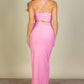 Cross Strap Cutout Top & Side Slit Midi Skirt Set