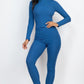 Ribbed Mock Neck Long Sleeve Top & Leggings Set