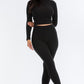 Ribbed Mock Neck Long Sleeve Top & Leggings Set