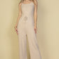 Sweater-knit Fuzzy Frenchy Tie Front Cami Jumpsuit