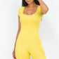 Short Sleeve Scoop Neck Bodycon Romper