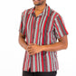 Vertical Print Button Down Shirt