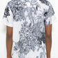 White Black Print Button Down Shirt