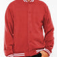 Mens Fleece Snap Button Varsity Jacket