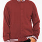 Mens Fleece Snap Button Varsity Jacket