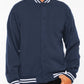 Mens Fleece Snap Button Varsity Jacket