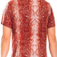 Red Snake Button Down Shirt