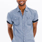 Men's Casual Short Sleeve Solid Shirts