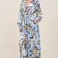 Color Block Printed V Neck Dress