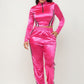 Front Zip Up Stripes Detail Jacket And Pants Set
