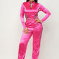 Front Zip Up Stripes Detail Jacket And Pants Set