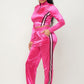 Front Zip Up Stripes Detail Jacket And Pants Set