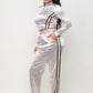 Front Zip Up Stripes Detail Jacket And Pants Set