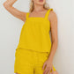 Dijon Textured Sleeveless Flare Top & High Waist Two Pocket Shorts Set