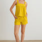 Dijon Textured Sleeveless Flare Top & High Waist Two Pocket Shorts Set