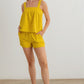 Dijon Textured Sleeveless Flare Top & High Waist Two Pocket Shorts Set