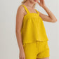Dijon Textured Sleeveless Flare Top & High Waist Two Pocket Shorts Set