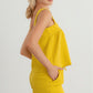 Dijon Textured Sleeveless Flare Top & High Waist Two Pocket Shorts Set