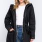 Fleece Lined Fur Hoodie Utility Jacket