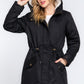 Fleece Lined Fur Hoodie Utility Jacket