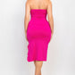 Ruffled Tube Slit Dress
