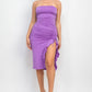 Ruffled Tube Slit Dress