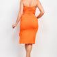 Ruffled Tube Slit Dress