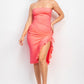Ruffled Tube Slit Dress