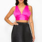 Smock V-neck Satin Bra Top