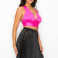 Smock V-neck Satin Bra Top
