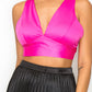 Smock V-neck Satin Bra Top