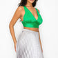 Smock V-neck Satin Bra Top
