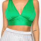 Smock V-neck Satin Bra Top