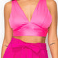 Smock V-neck Satin Bra Top