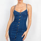 Front Button Cami Denim Dress
