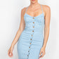 Front Button Cami Denim Dress